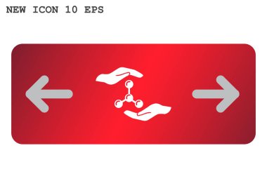 Web simgesi moleküler bileşik ve eller