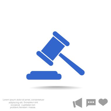 Açık artırma çekiç basit web simgesi