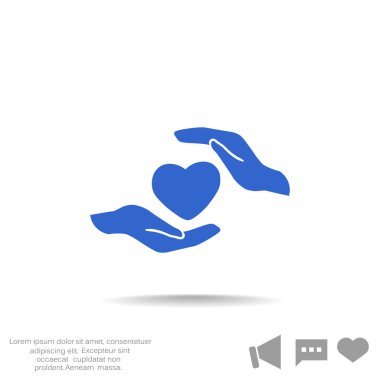 Ellerin simgesinde kalp