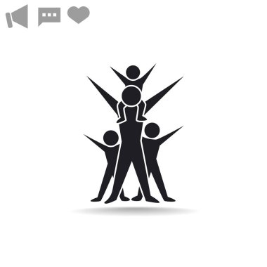 Mutlu aile kavramı web simgesi