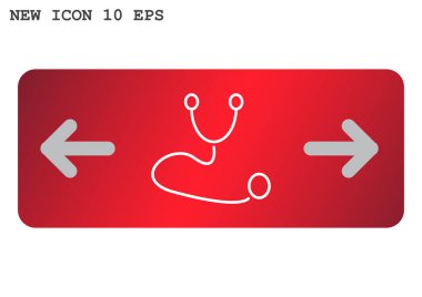 Stetoskop basit web simgesi 