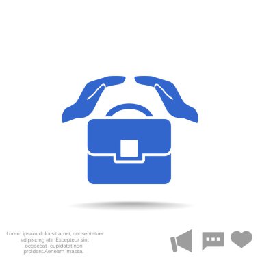 iş tulumu ve eller web simgesi. 