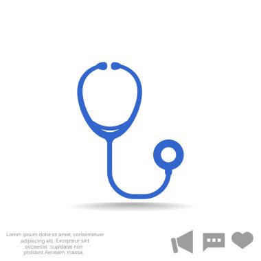 Stetoskop basit web simgesi 