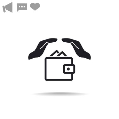 Eller web simgesi ile cüzdan