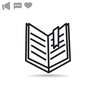 Kitap Düz Simgesi 
