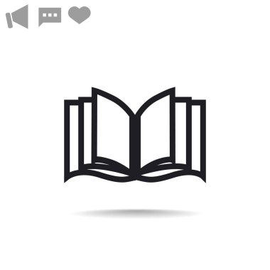 Kitap Düz Simgesi 