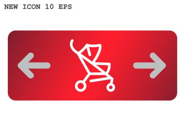 Basit bebek arabası anahat web simgesi