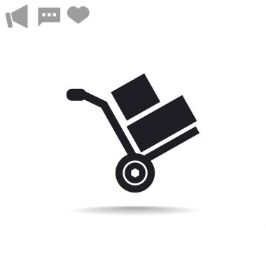 El arabası ile kutuları simge