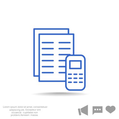 belgeler ve telefon web simgesi.