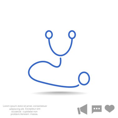 Stetoskop basit web simgesi 