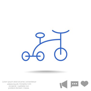 Bebek üç tekerlekli bisiklet basit simgesi