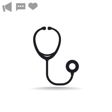 Stetoskop basit web simgesi 