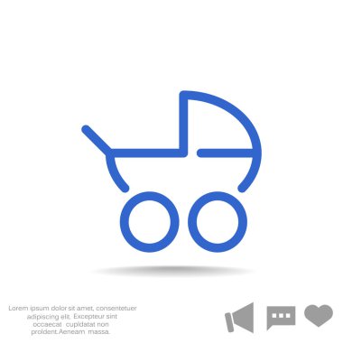 Basit bebek arabası anahat web simgesi