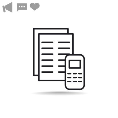 belgeler ve telefon web simgesi.