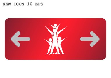 Mutlu aile kavramı web simgesi