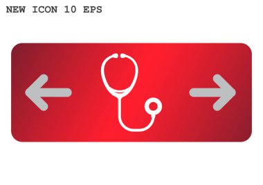 Stetoskop basit web simgesi 