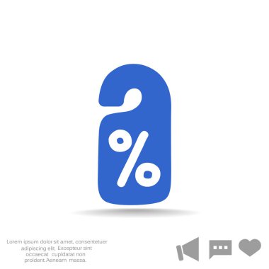 etiketi ile yüzde işareti simgesi 