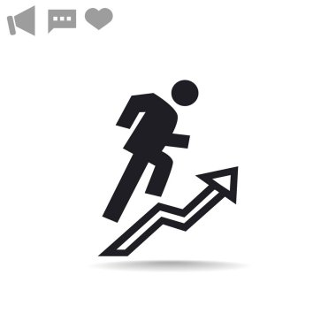  Web simgesi tırmanma işadamı.