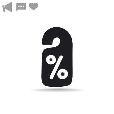 etiketi ile yüzde işareti simgesi 