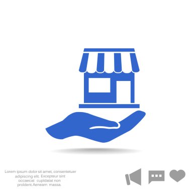 Dükkanı el web simgesi üzerinde.