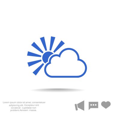 Güneş ve bulut web simgesi.