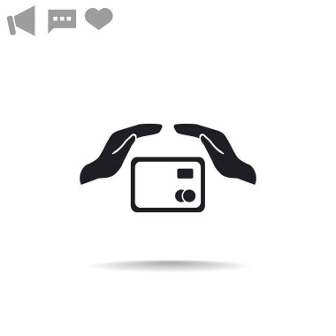 Plastik kart basit web simgesi