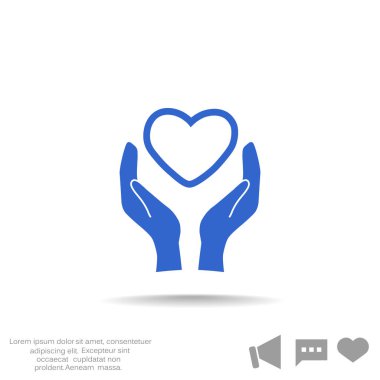 Ellerin simgesinde kalp