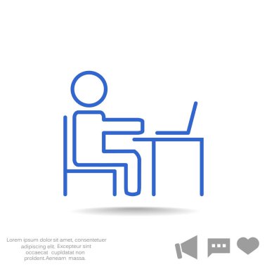 dizüstü web simgesi kullanan adam.