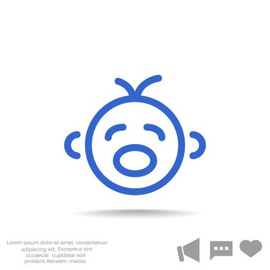 Siluet Basit çizgiler içinde Ağlayan bebek