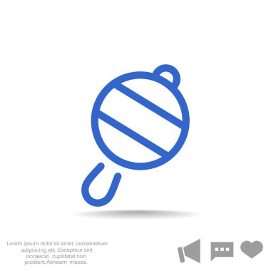 Icône de hochet de bébé simple, contour vector illustration