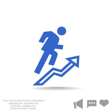  Web simgesi tırmanma işadamı.