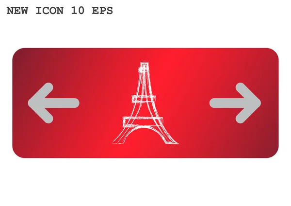Ícone web Torre Eiffel . — Vetor de Stock