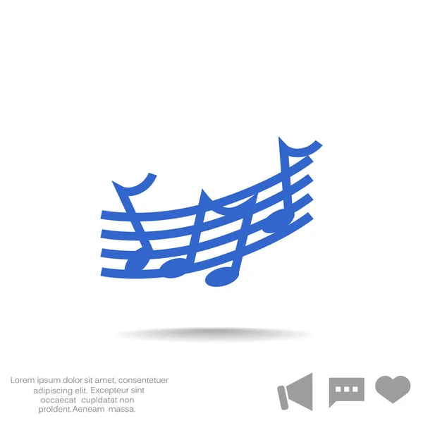 Ícone web de música — Vetor de Stock