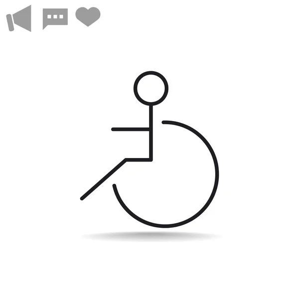 残疾人轮椅简单图标 — 图库矢量图片