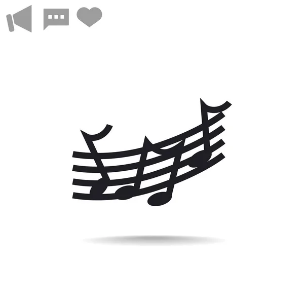 Ícone web de música — Vetor de Stock