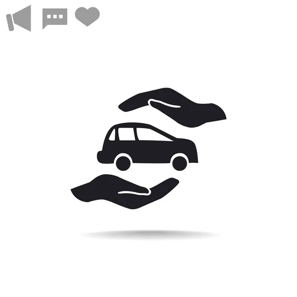 Icono web de seguro de coche. Diseño vectorial — Vector de stock