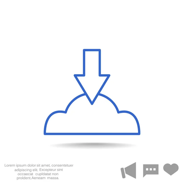 Bulut dosya download simgesi — Stok Vektör