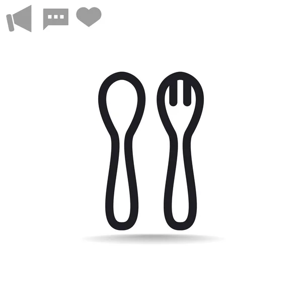 Spoon and fork web icon. — Stock Vector