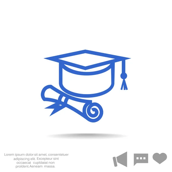 Icono de sombrero de graduación — Vector de stock