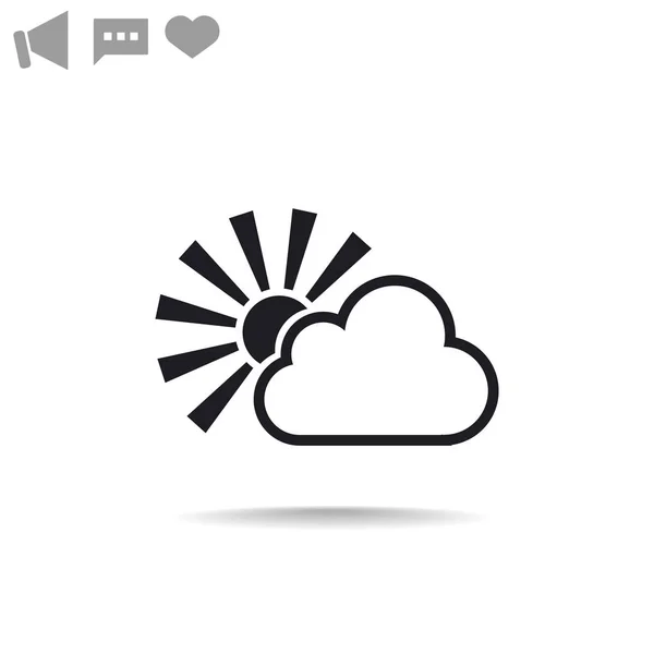 Icône web soleil et nuage . — Image vectorielle