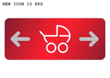 Basit bebek arabası anahat web simgesi