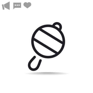 Icône de hochet de bébé simple, contour vector illustration