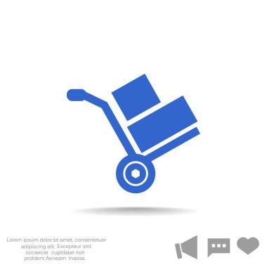 El arabası ile kutuları simge