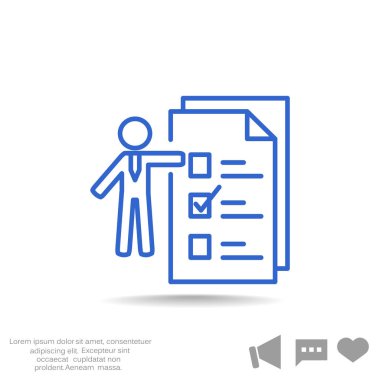 İşadamı denetim listesi simgesi