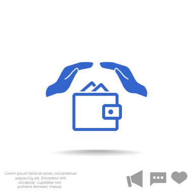 Eller web simgesi ile cüzdan