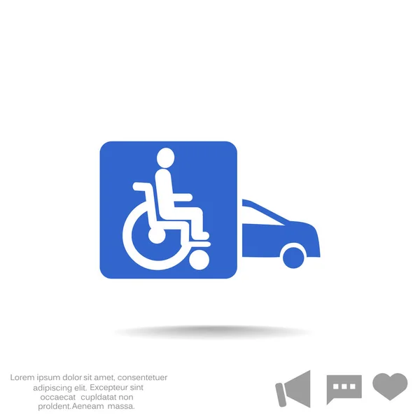 Handicap in auto-pictogram — Stockvector