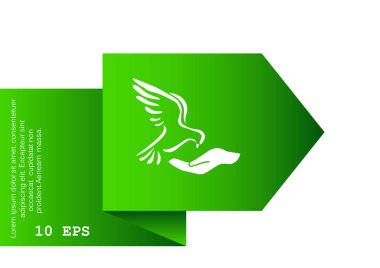 Güvercin ile kalp basit simgesi