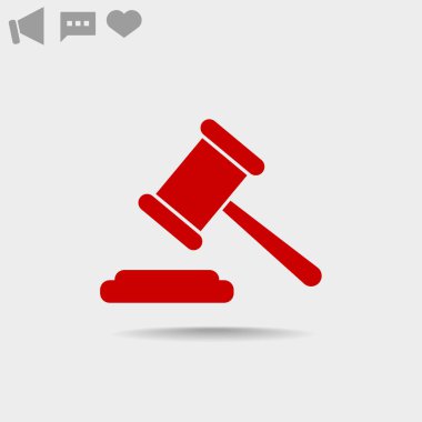 Açık artırma çekiç basit web simgesi