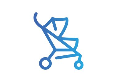 Basit bebek arabası anahat web simgesi