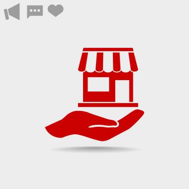 Dükkanı el web simgesi üzerinde